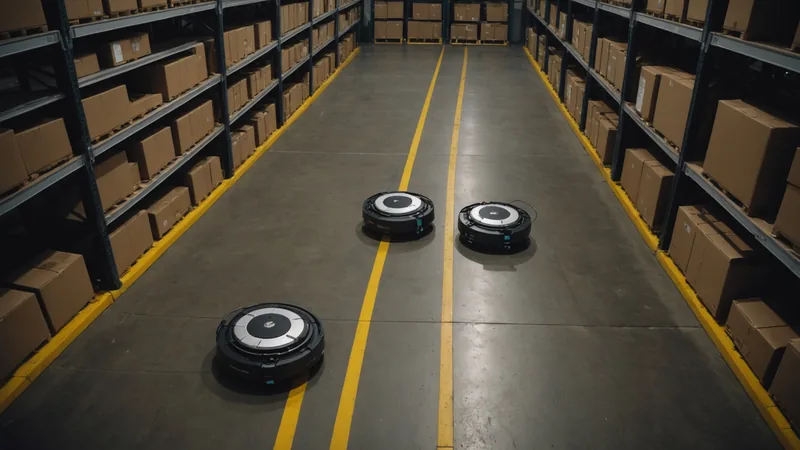 Small warehouse section with a partial AMR deployment